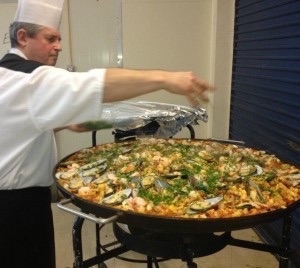 chef gordon at the paella pan